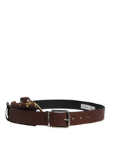 Dolce & Gabbana Men Brown Classic Leather Metal Buckle Belt