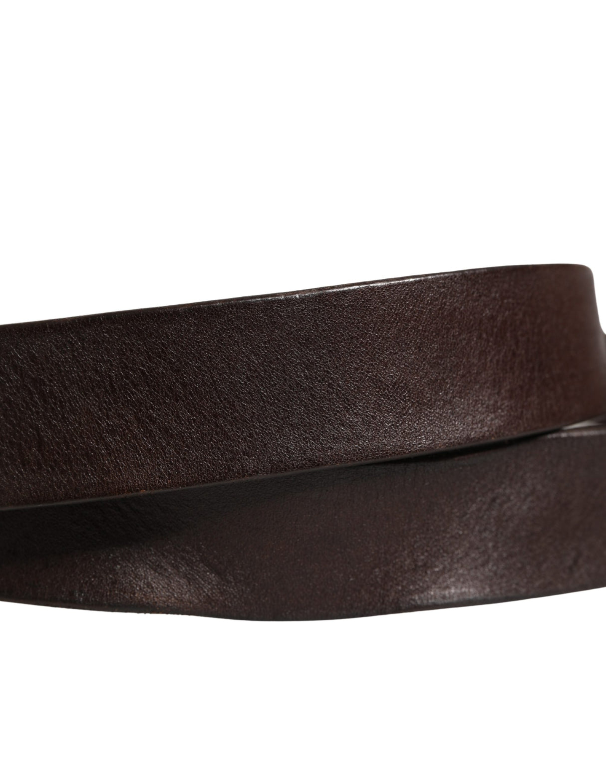Dolce & Gabbana Men Brown Calf Leather Logo Metal Buckle Belt