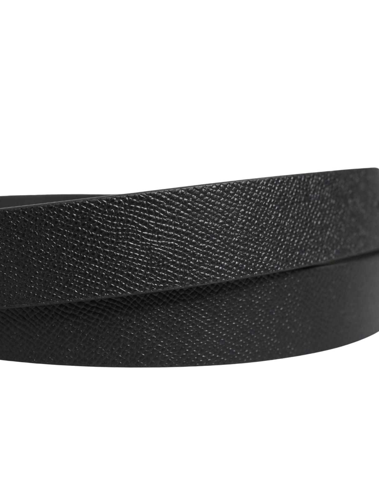 Dolce & Gabbana Men Black Classic Leather Logo Buckle Belt
