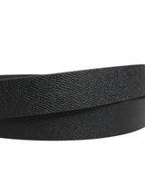 Dolce & Gabbana Men Black Classic Leather Logo Buckle Belt