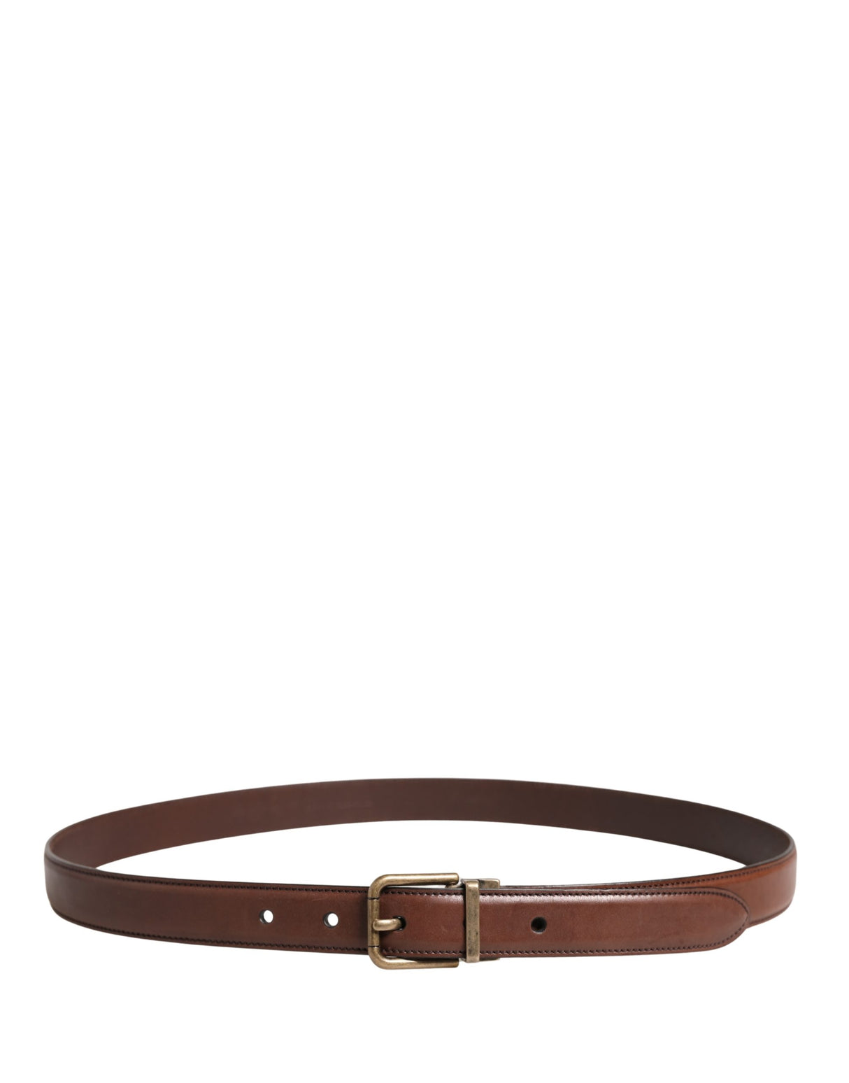 Dolce & Gabbana Men Brown Classic Leather Metal Buckle Belt