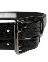 Dolce & Gabbana Men Black Exotic Leather Double Strap Belt