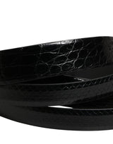 Dolce & Gabbana Men Black Exotic Leather Double Strap Belt
