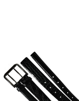 Dolce & Gabbana Men Black Exotic Leather Double Strap Belt
