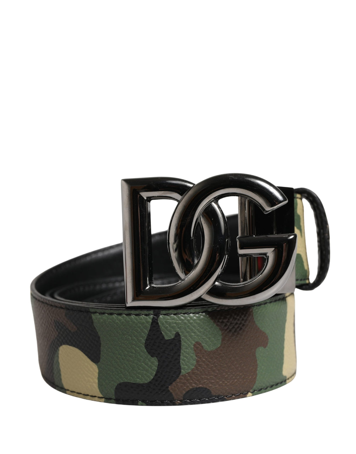 Dolce & Gabbana Men Multicolor Camouflage Logo Buckle Belt