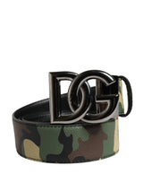 Dolce & Gabbana Men Multicolor Camouflage Logo Buckle Belt