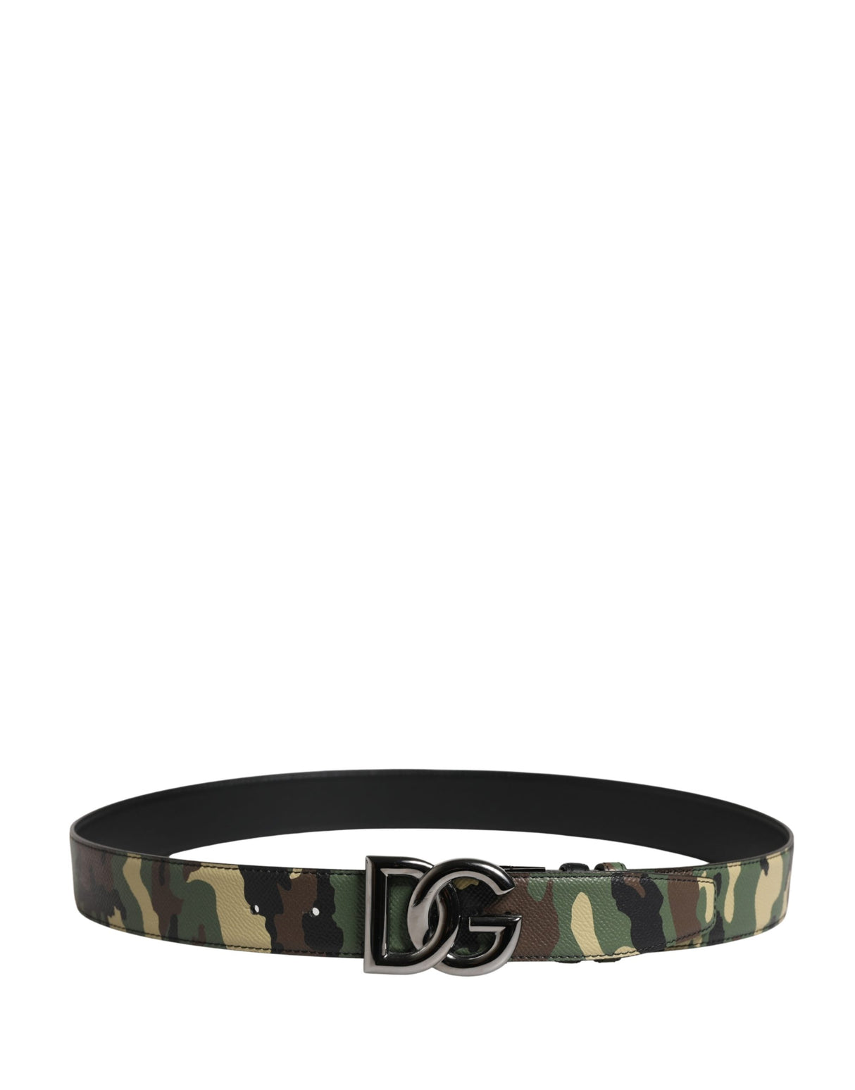 Dolce & Gabbana Men Multicolor Camouflage Logo Buckle Belt