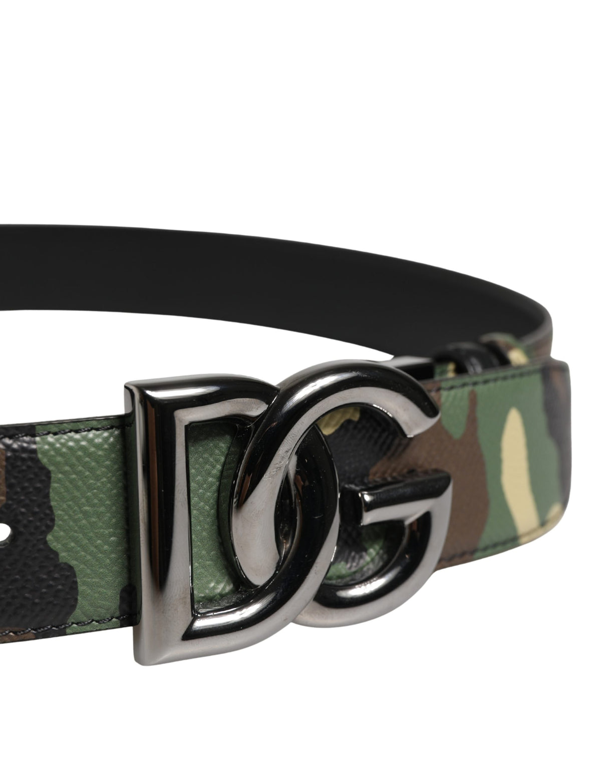 Dolce & Gabbana Men Multicolor Camouflage Logo Buckle Belt