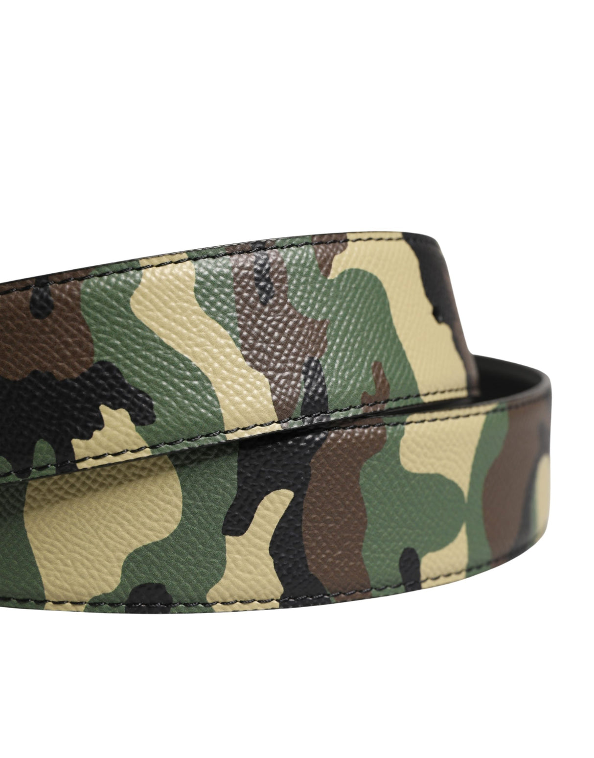 Dolce & Gabbana Men Multicolor Camouflage Logo Buckle Belt