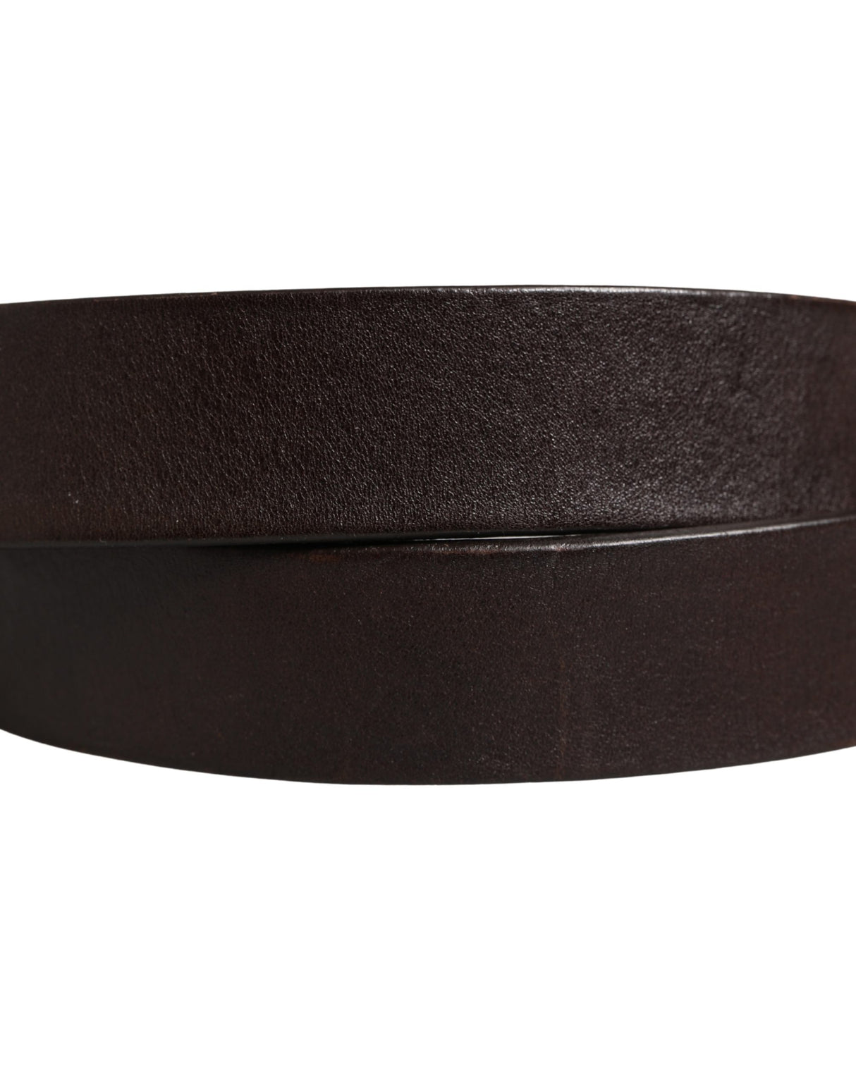 Dolce & Gabbana Men Brown Calf Leather Logo Metal Buckle Belt