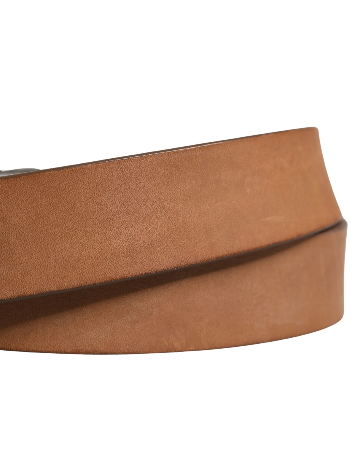 Dolce & Gabbana Men Brown Leather Classic Metal Buckle Belt