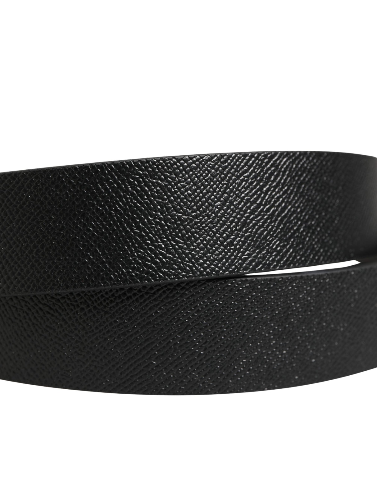 Dolce & Gabbana Black Classic Leather Logo Metal Buckle Belt