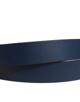 Dolce & Gabbana Men Blue Calf Leather Logo Metal Buckle Belt