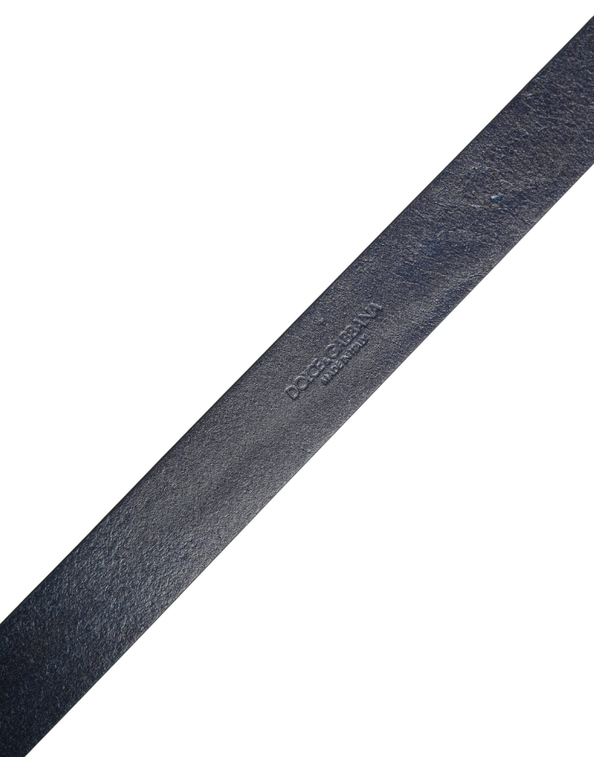 Dolce & Gabbana Men Blue Calf Leather Logo Metal Buckle Belt