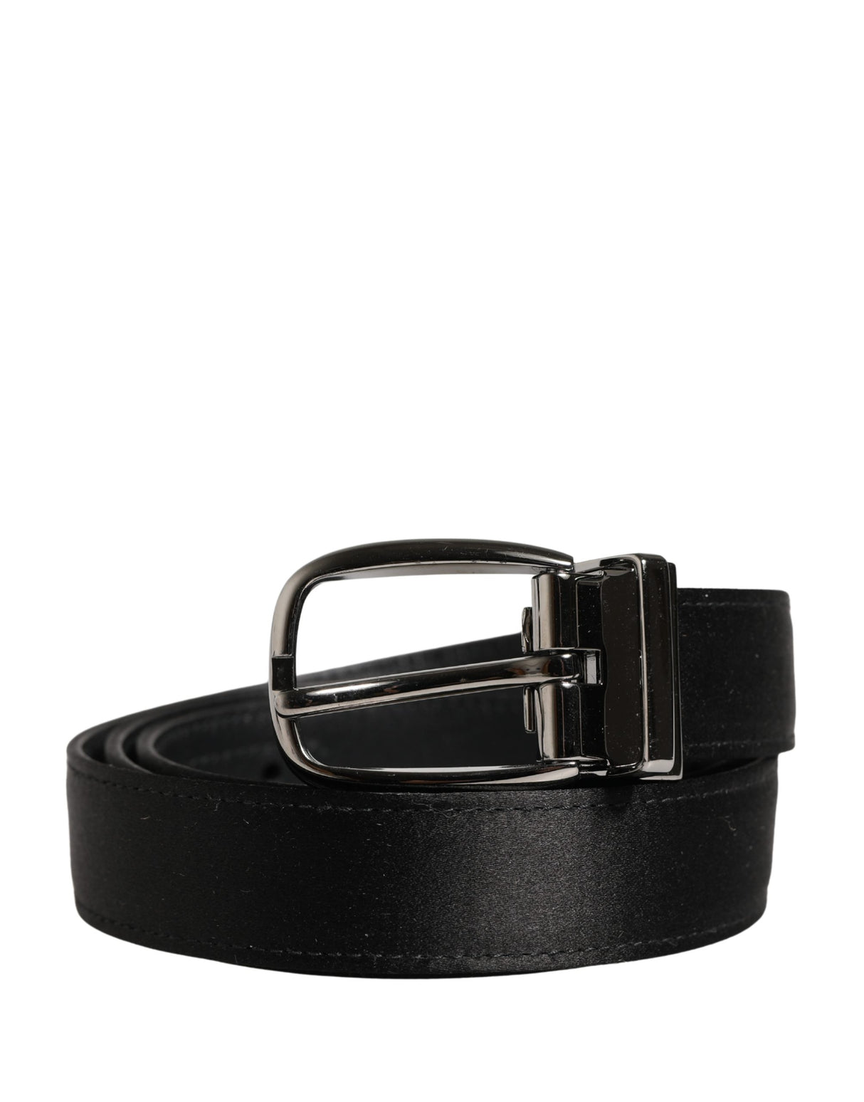Dolce & Gabbana Men Black Classic Leather Metal Buckle Belt