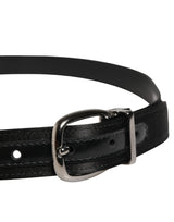 Dolce & Gabbana Men Black Classic Leather Metal Buckle Belt