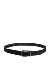 Dolce & Gabbana Men Black Viscose Silver Metal Buckle Belt