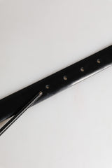 Dolce & Gabbana Men Black Leather Classic Metal Buckle Belt