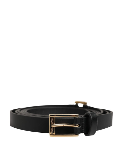 Dolce & Gabbana Belt Men Black Leather Classic Metal Buckle