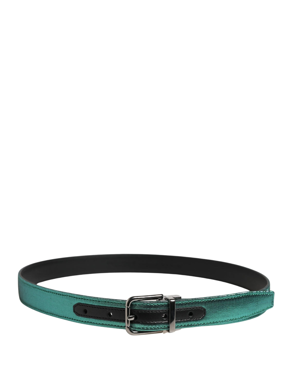 Dolce & Gabbana Men Green Lurex Polyester Metal Buckle Belt