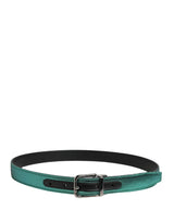Dolce & Gabbana Men Green Lurex Polyester Metal Buckle Belt