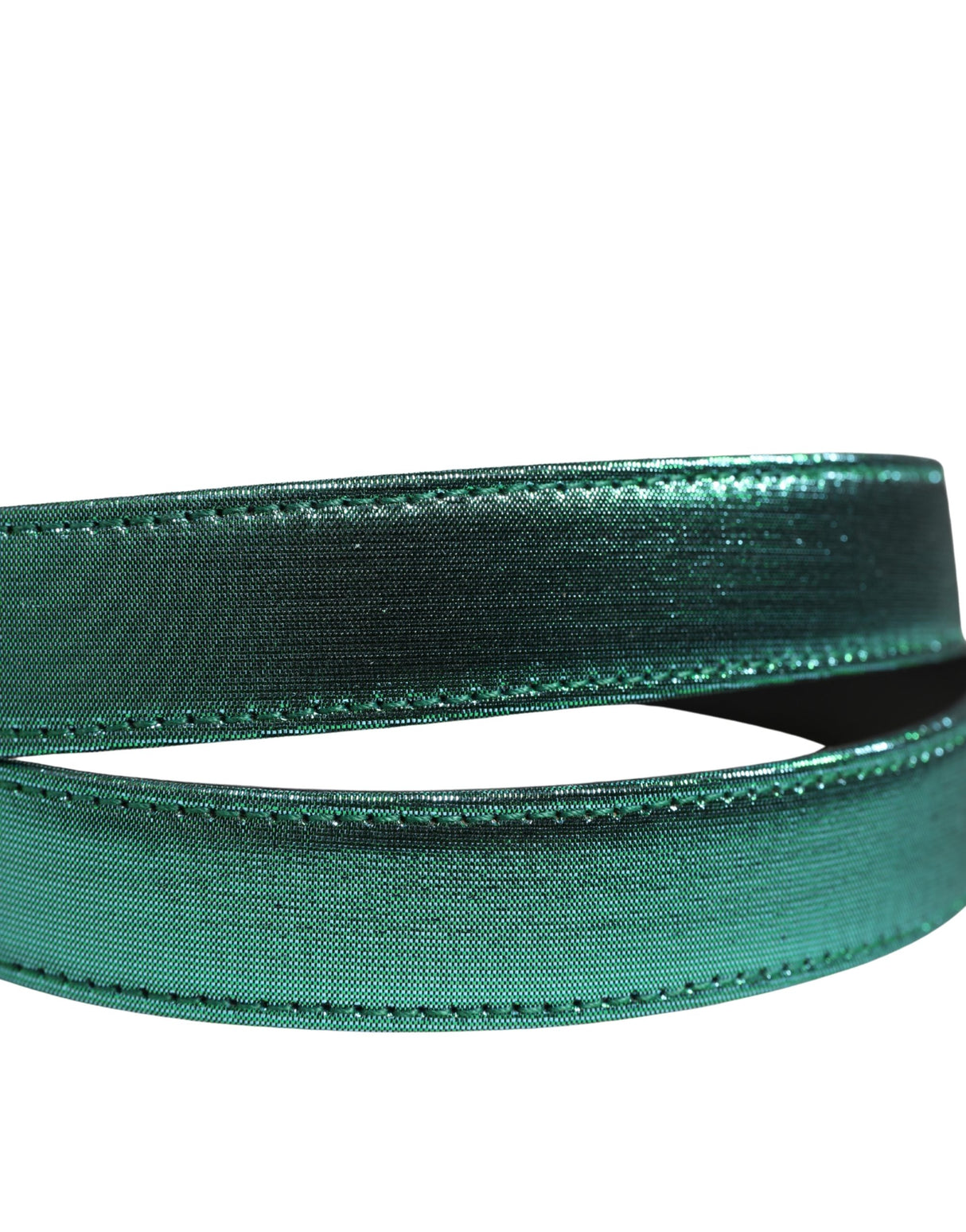 Dolce & Gabbana Men Green Lurex Polyester Metal Buckle Belt