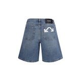 Off-White Blue Cotton Bermuda Shorts