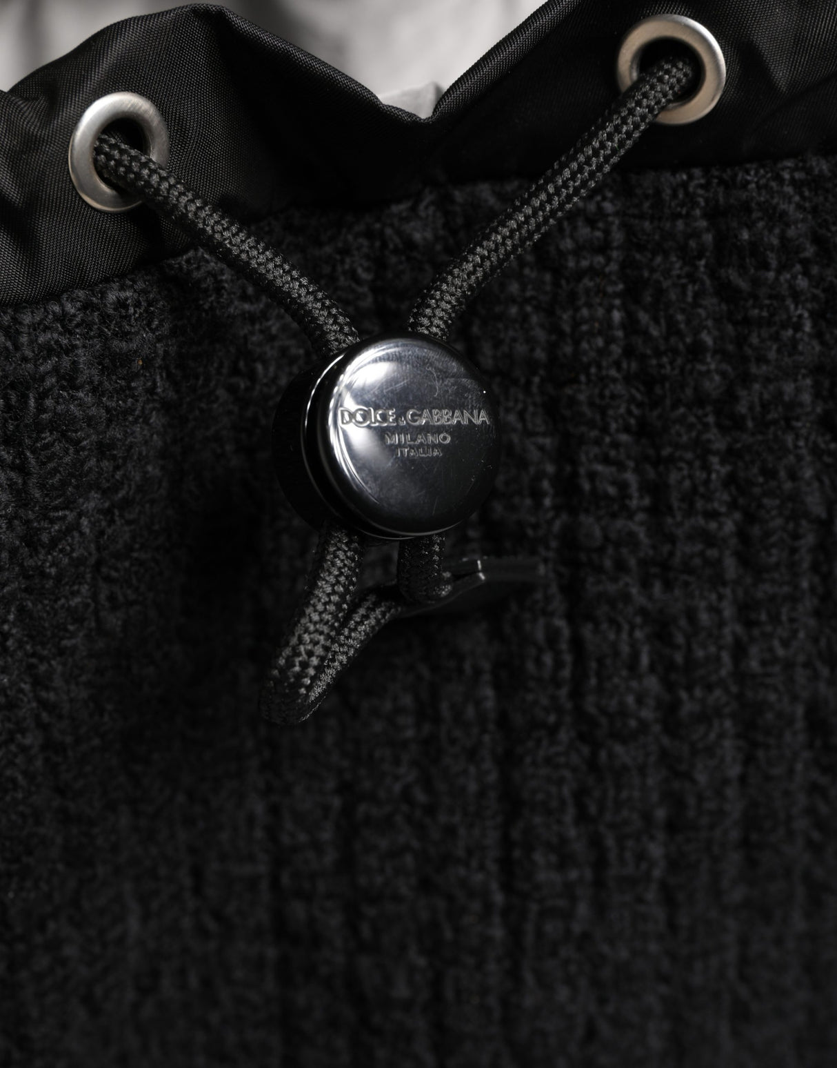 Dolce & Gabbana Black Tricot Wool Blend Duffel Backpack Travel Borse Bag