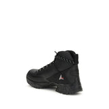 ROA Black Leather Lace-Up Boots