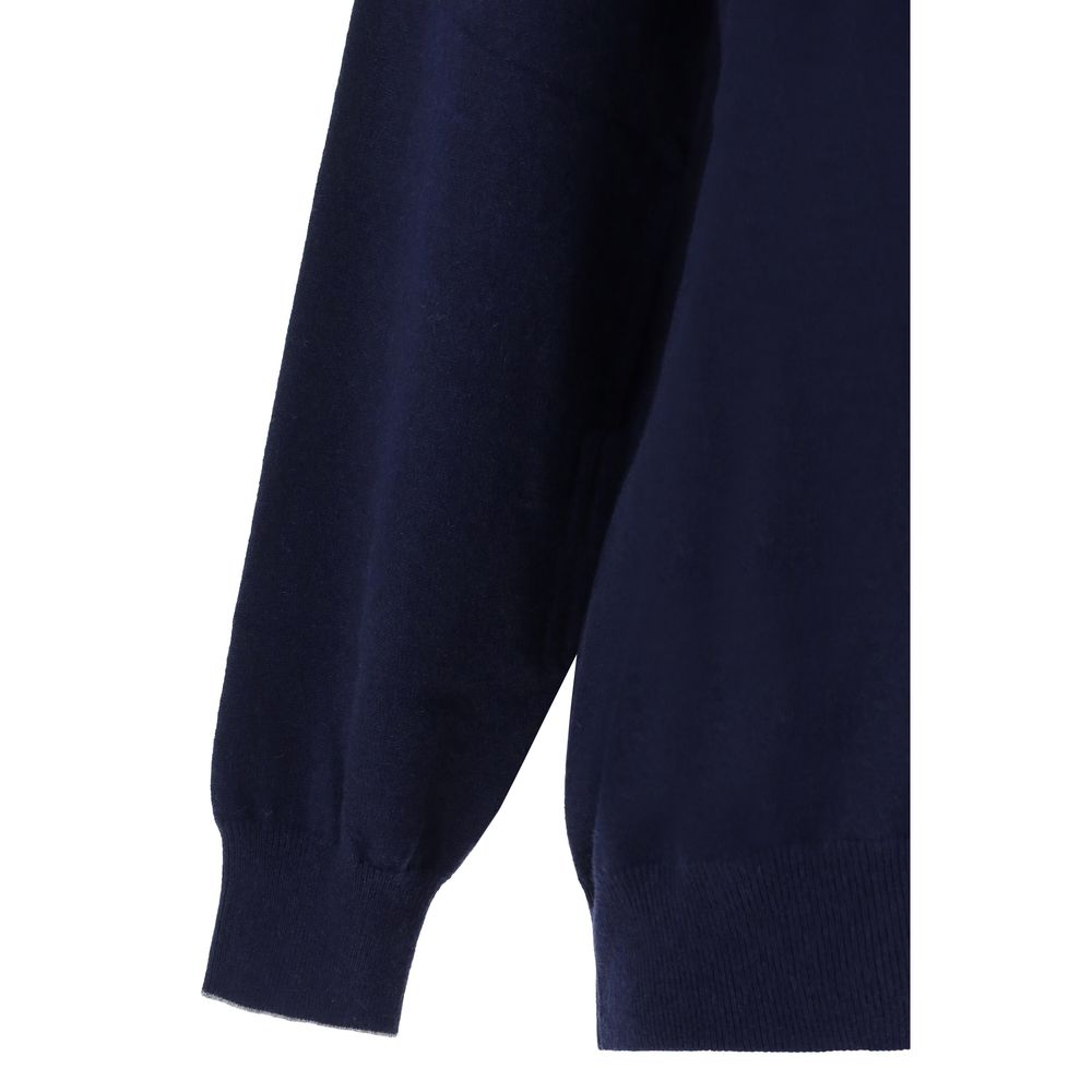 Brunello Cucinelli Blue Cashmere Turtleneck