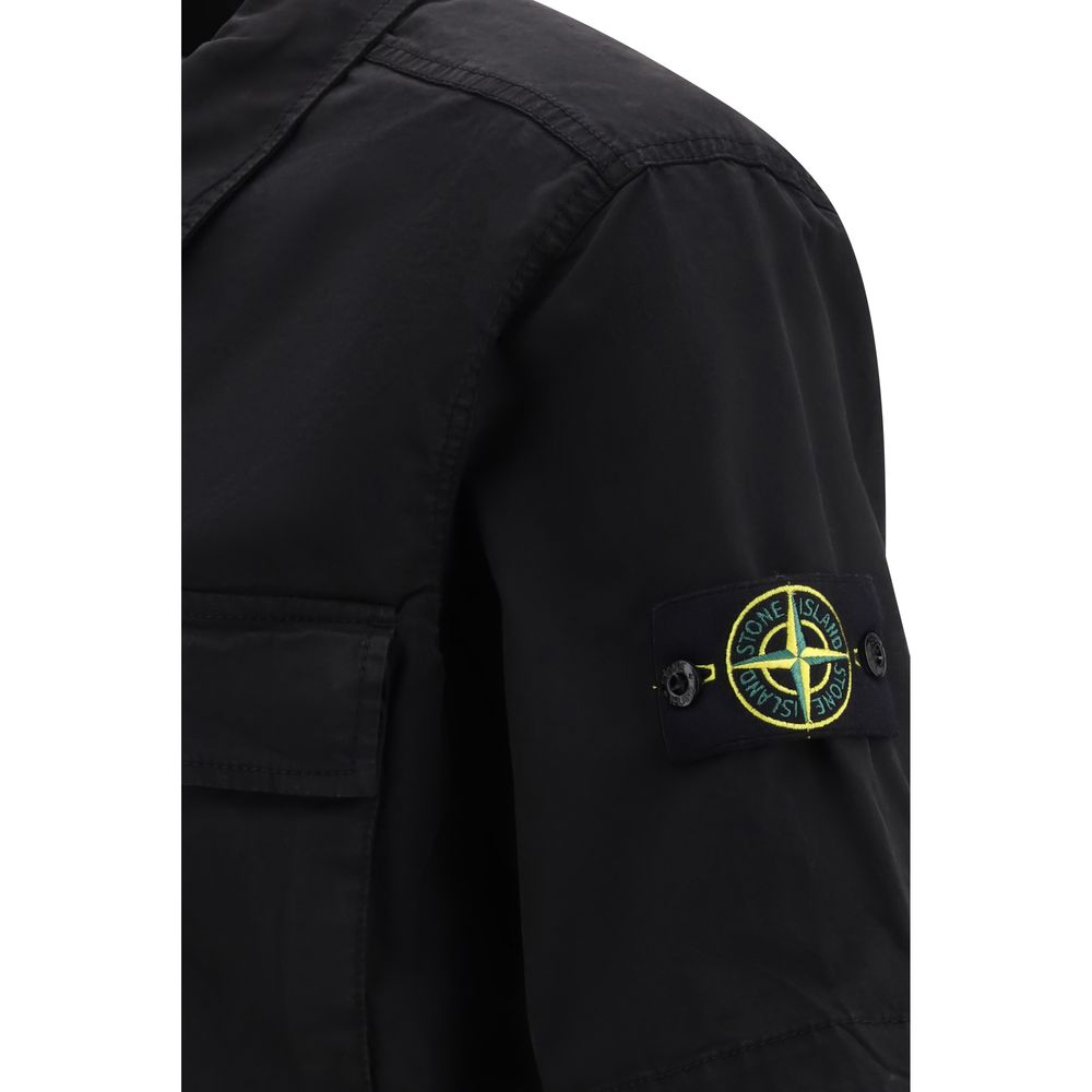 Stone Island Black Cotton Shortsleeve Shirt