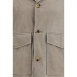 Brunello Cucinelli Bicolor Calf Leather Bos Taurus Coat