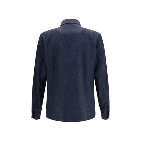 Etro Blue Wool Coat