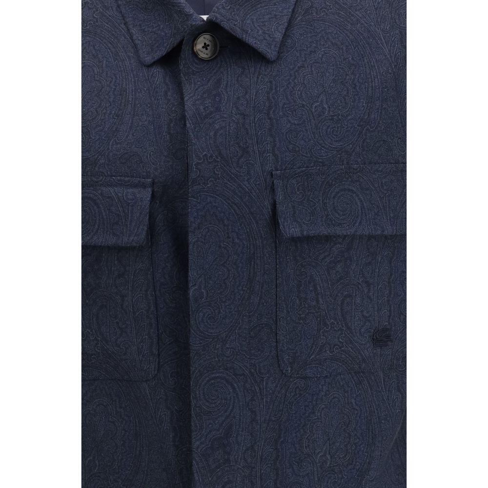 Etro Blue Wool Coat