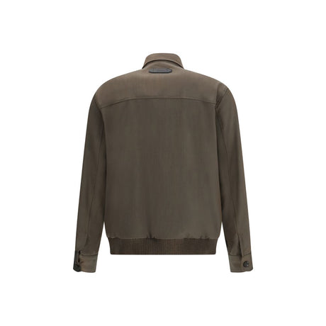 Brioni Bicolor Wool Full-Length Jacket