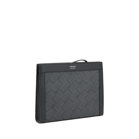 Ferragamo Black Polyethylene Clutch Bag
