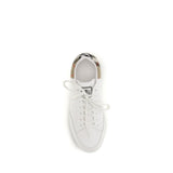 Burberry White Calf Leather Bos Taurus Low Top Sneakers
