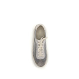 Brunello Cucinelli Gray Calf Leather Bos Taurus Low Top Sneakers