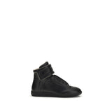 Margiela Black Calf Leather Bos Taurus High Top Sneakers