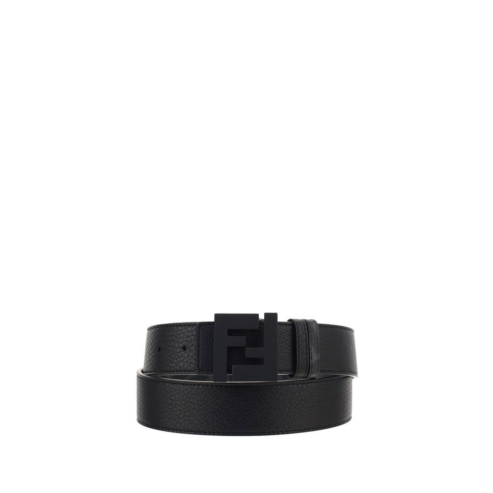 Fendi Black Leather Regular Belt