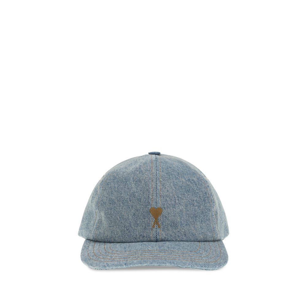 Ami Paris Blue Cotton Cap (Baseball Hat)