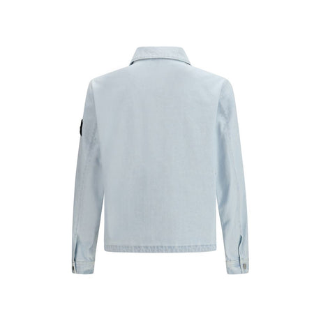Stone Island Blue Cotton Denim Jacket
