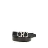 Ferragamo Black Calf Leather Bos Taurus Regular Belt