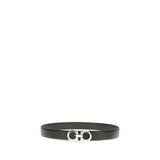 Ferragamo Black Calf Leather Bos Taurus Regular Belt
