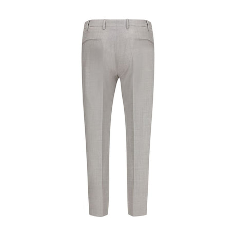 PT Torino Gray Fleece Wool Dress Pants