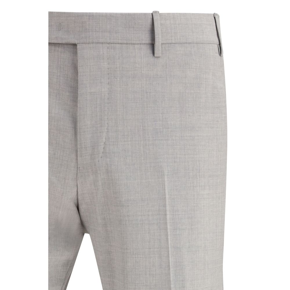 PT Torino Gray Fleece Wool Dress Pants