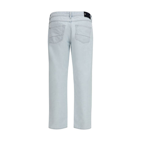 Stone Island Blue Cotton Straight-Leg Jeans