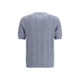 Brunello Cucinelli Blue Linen T-Shirt