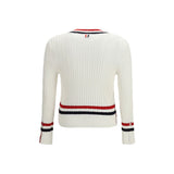 Thom Browne White Cotton Sweatshirt