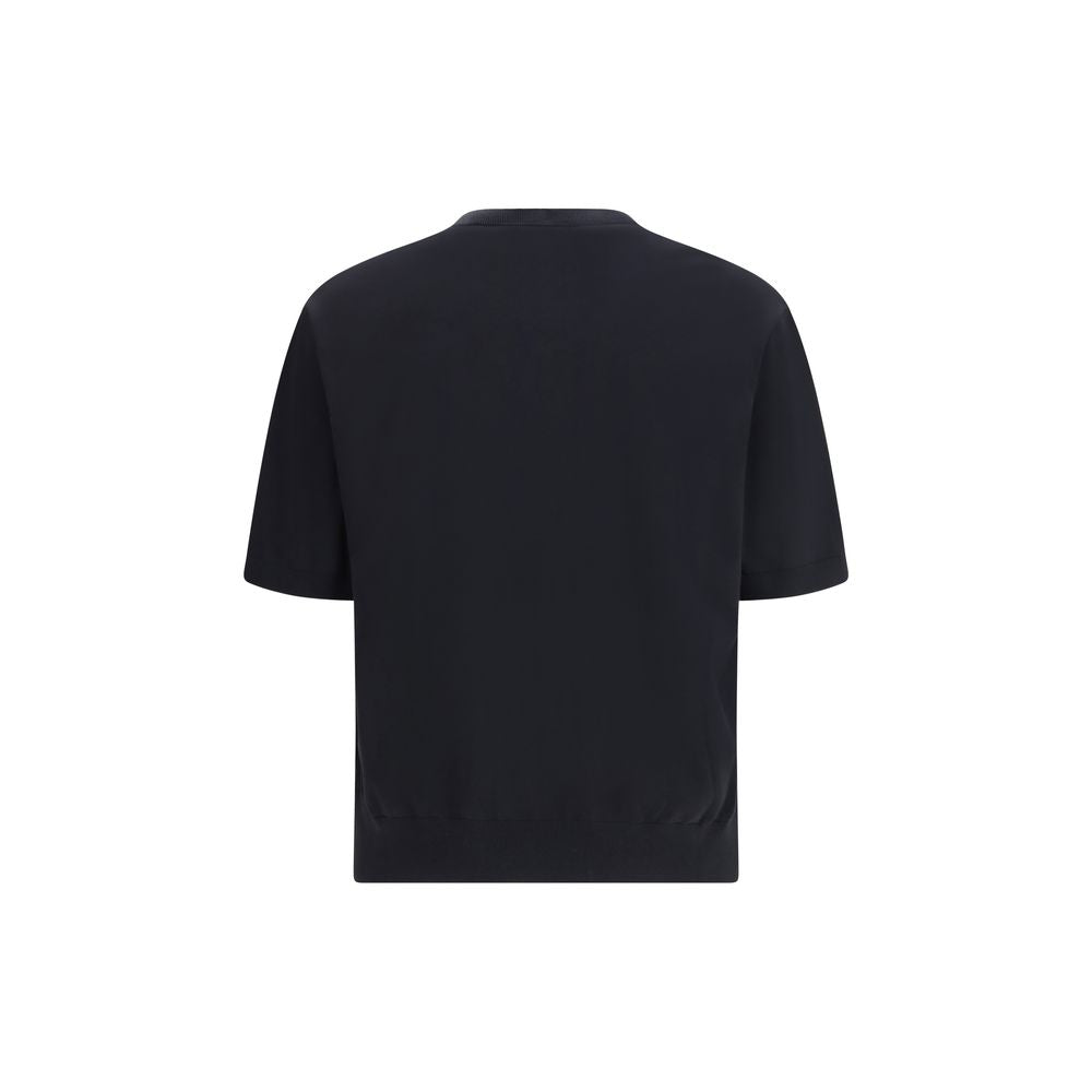 Laneus Black Cotton T-Shirt